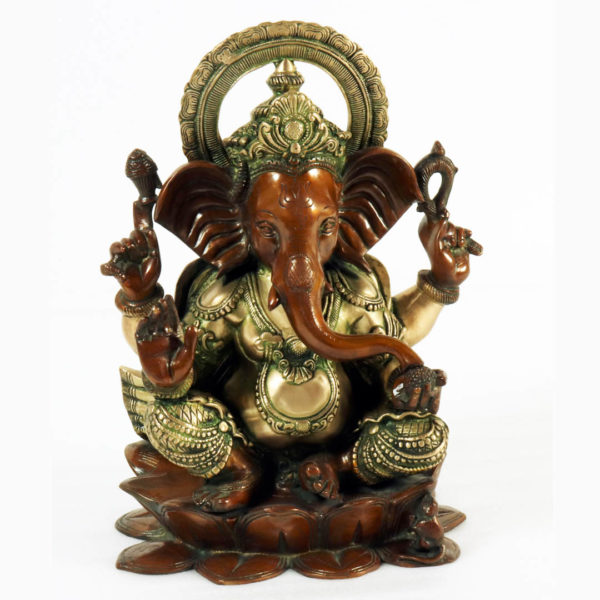 Brass Ganesh on Lotus 5