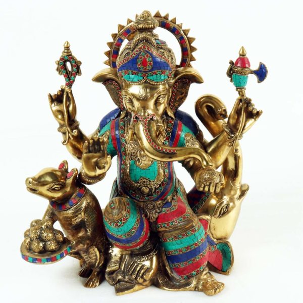 Brass Ganesh on Elephant 1
