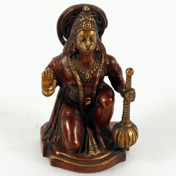 Brass Hanuman Sitting (Brown) 8